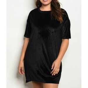 Love Riche Black Velour Tunic Tee Plus Size 1X 2X or 3X